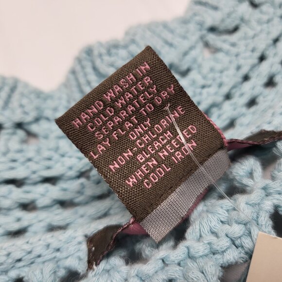 Vintage Heather B Womens Crochet Vest Cardigan 2X Plus Open Knit Tie Up Dillards - Picture 5 of 14